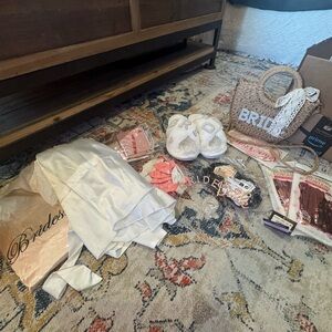 Bridal Accessories Set with White and Pink Accents/ Bridesmaid/ Bachlorette